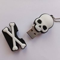 Флашка 32 гб. Череп и кости , скелет , Jolly Roger, снимка 2 - USB Flash памети - 38162234
