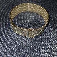 Сребърна гривна "мрежеста панделка" , снимка 2 - Гривни - 38935520