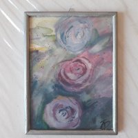 Малка картина: "Трите рози", снимка 1 - Картини - 32080172