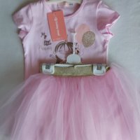 Блузка розов цвят и пола от тюл, снимка 1 - Детски комплекти - 37521657