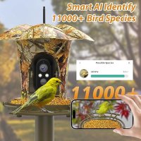 Нова хранилка за птици с Камера за наблюдение 1080P 64G Автоматично заснемане запис на видеоклипове , снимка 3 - За птици - 42901699