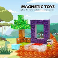 Kid Odyssey Комплект магнитни плочки, 70 части, Монтесори играчки за деца, снимка 4 - Образователни игри - 44477340