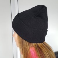 2559 Топла черна плетена зимна шапка S размер, унисекс, снимка 3 - Шапки - 35048684