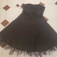 Черна рокля с тюл, снимка 6 - Рокли - 42263548