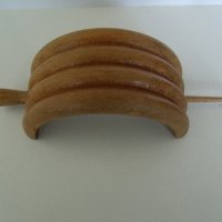 № 6975 стара дървена шнола за коса   - размер 8 / 4 см , игла 13 см, снимка 7 - Други ценни предмети - 40654566