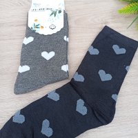 3155 Дамски памучни чорапи Сърца, 36-41 номер, снимка 3 - Дамски чорапи - 38344069