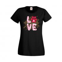 Дамска тениска Свети Валентин Dog Love 1, снимка 1 - Тениски - 35646929
