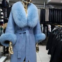 Дамско луксозно палто кашмир вълна и лисица код 933 , снимка 1 - Палта, манта - 29705617