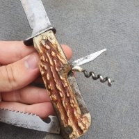 Уникален стар Немски Мултифункционален нож острие къмпинг туризъм риболов , снимка 3 - Ножове - 42746860