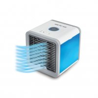 Мини Климатик , въздушен охладител USB охлаждане , овлажняване на въздуха с Led диодно осветлен, снимка 1 - Аксесоари и консумативи - 29676615