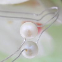 Ослепително колие от бели естествени перли,8мм, снимка 3 - Колиета, медальони, синджири - 38690612