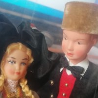 ретро Етно кукли мъж и жена Alsace Франция с опаковка, снимка 2 - Колекции - 34516443