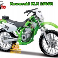 Kawasaki KLX 250SR 1:18 Maisto - мащабен модел мотоциклет, снимка 1 - Коли, камиони, мотори, писти - 38781300