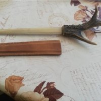 Нож за писма с еленов рог, снимка 2 - Ножове - 36737715