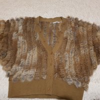 Плетена дреха с естествен косъм от лисица., снимка 3 - Елеци - 34929265