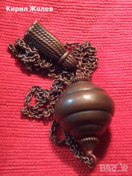 СТАРА ВИНТИДЖ АРТ ДЕКО МЕДНА МНОГО КРАСИВА ЕФЕКТНА ОГЪРЛИЦА КОЛИЕ МЕДАЛЬОН 27896, снимка 1