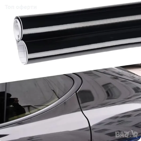 Фолио за облепяне черен гланц 1.52m x 1m, снимка 1