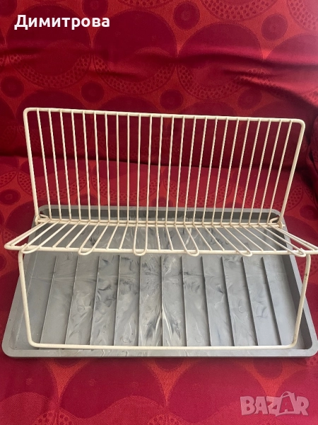 Сушилник метален за чинии /сгъваем/, сушилници за чинии с подложка - 2 бр., снимка 1