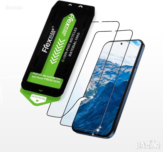 Flexklearglass® Хибриден стъклен протектор за Samsung Galaxy S24 5G комплект за автомат. инсталиране, снимка 1
