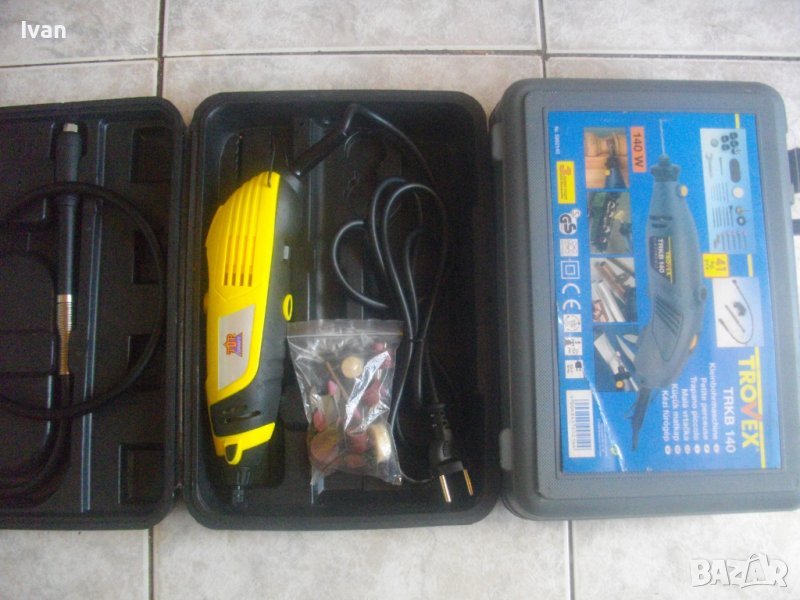 Нова Немска Мини Дрелка-Шлифовалка/Прав Шлайф-140W-TROVEX/170W-Top Craft-Пълен Комплект, снимка 1