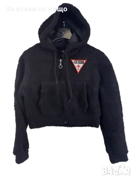 Ликвидация❗️🔥 Guess Дамско Черно Пухено Горнище Гес Код LFS744, снимка 1