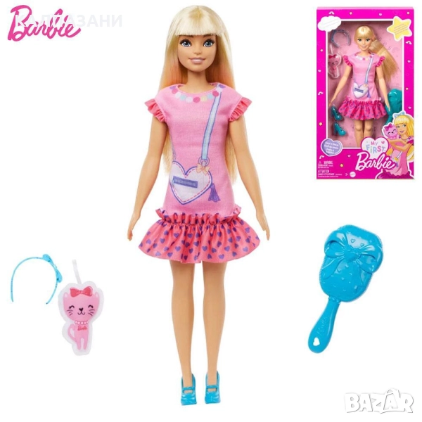 Barbie My First Моята първа кукла Барби с котенце, 34.3см HLL19, снимка 1