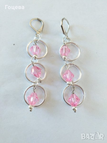 Много красиви и стилни обеци в нежно розово и сребърно от новата ни колекция, снимка 1