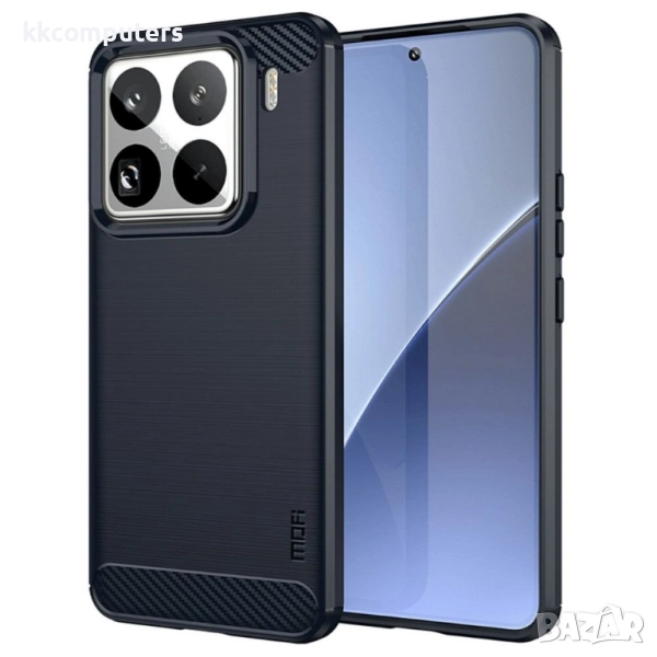 MOFI JK TPU Калъф с Карбонова Текстура + Скрийн Протектор за Xiaomi 15 Pro – Черен, Тъмносин, Червен, снимка 1