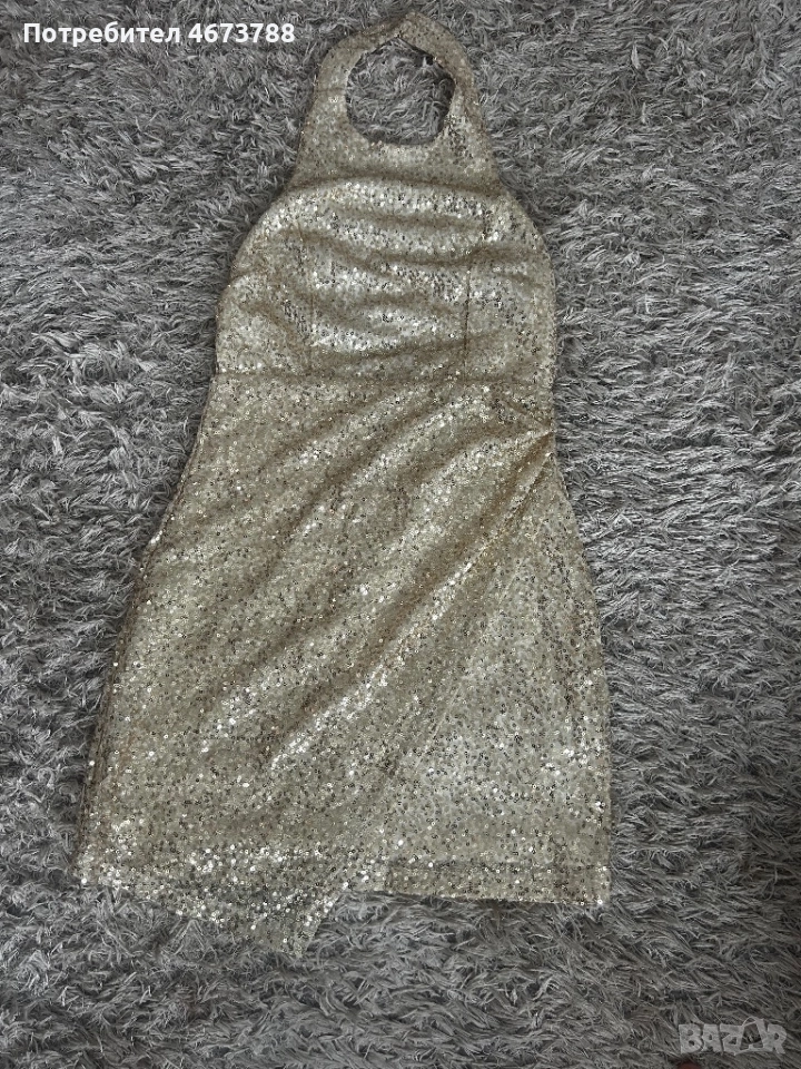 Дамска златиста рокля, снимка 1