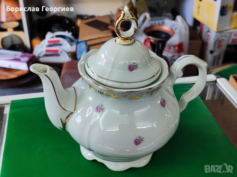 Български чайник порцелан Сталин видин 1958 г, снимка 1