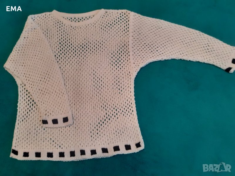 Пуловери в БЯЛО Памук и Пепел от рози с вълна/ плетива от АЛИЗЕ , снимка 1