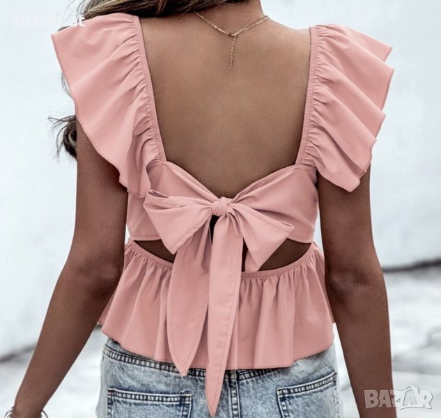 Розов Топ С Ефектег Гръб, снимка 1