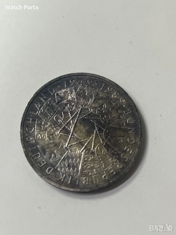 10 марки 40 години Федерална република 1989 Германия сребърна монета, снимка 1