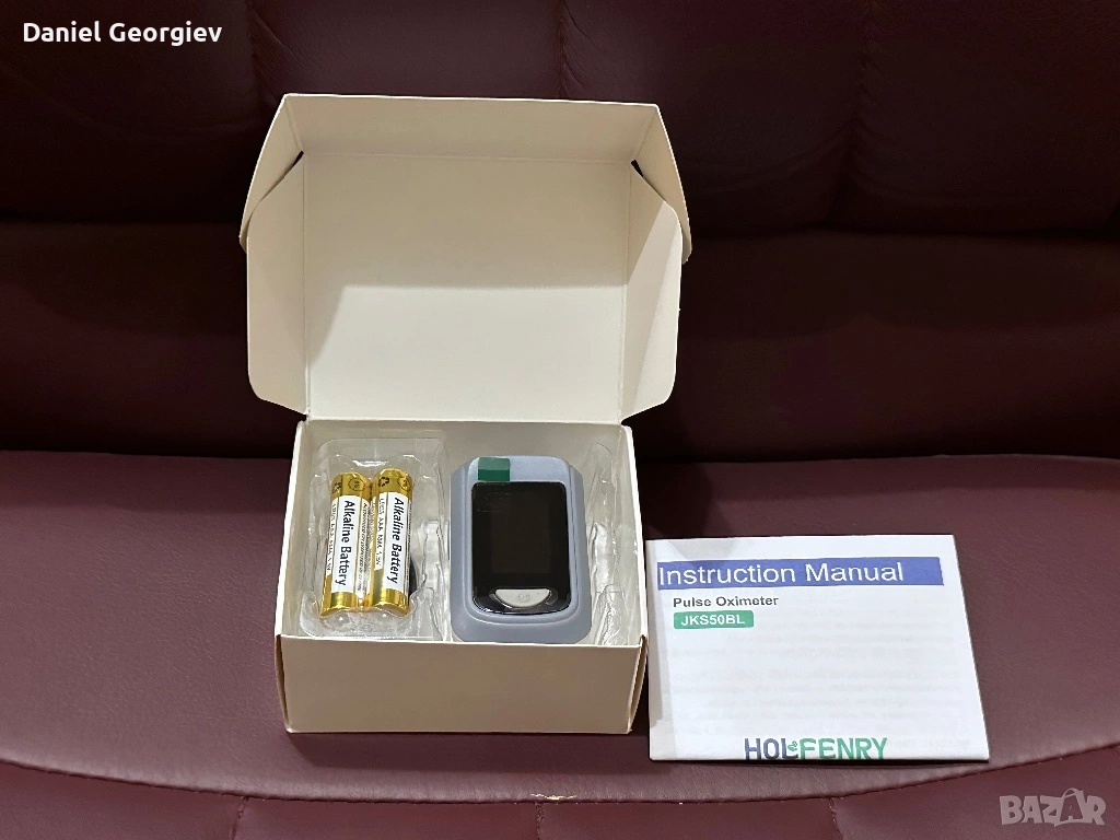 ЧИСТО НОВ Пулсов оксиметьр измерител на пулс и кислород в кръвта, снимка 1