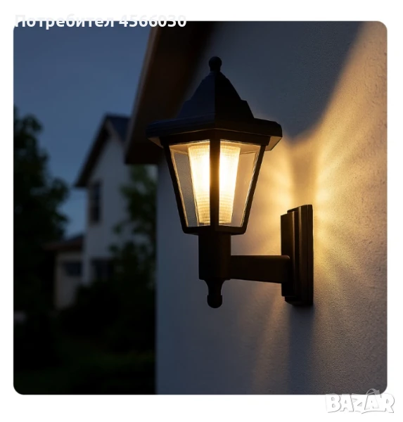 LED соларна стенна лампа, снимка 1