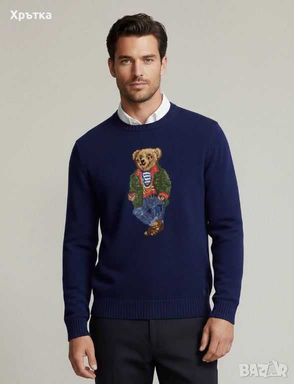 Polo Ralph Lauren Bear - Оригинален мъжки пуловер размер XL, снимка 1
