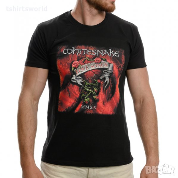 Нова мъжка тениска с дигитален печат на музикалната група Whitesnake - Love Songs, снимка 1