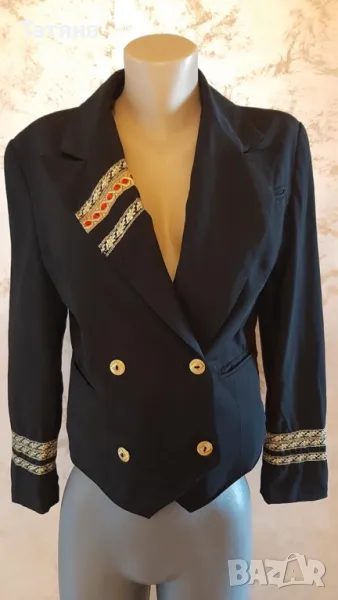 Черно сако със златна нишка, снимка 1