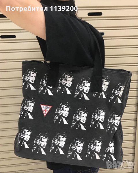Винтидж чанта GUESS текстил Claudia Schiffer, снимка 1