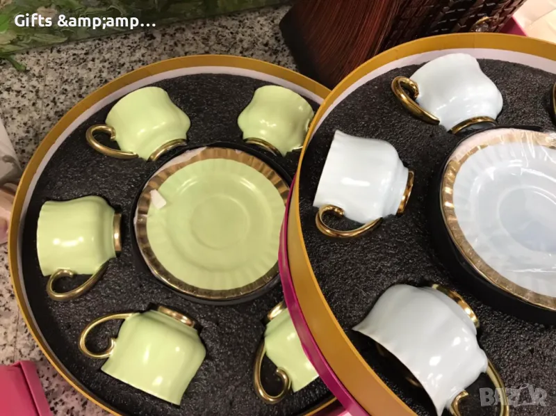 Прекрасни чаши за кафе - цвят мента и небесно сини, снимка 1