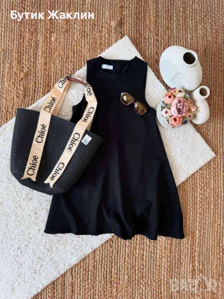 Дамска рокля тип лен, снимка 1