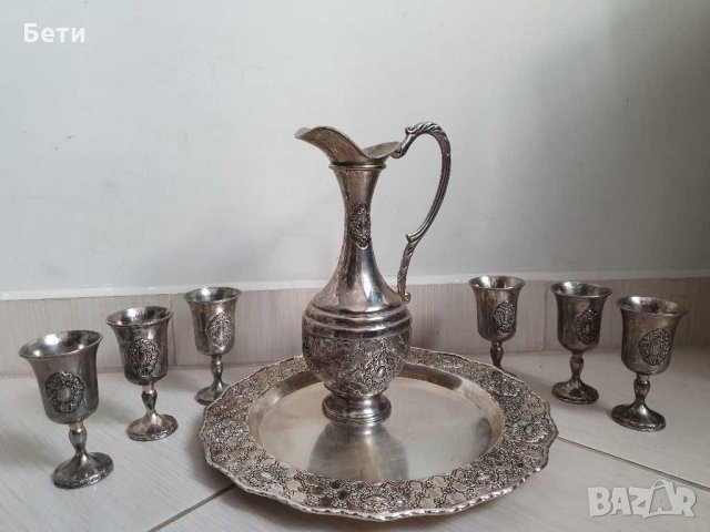 Старинен посребрен сервиз , снимка 2 - Антикварни и старинни предмети - 30454761