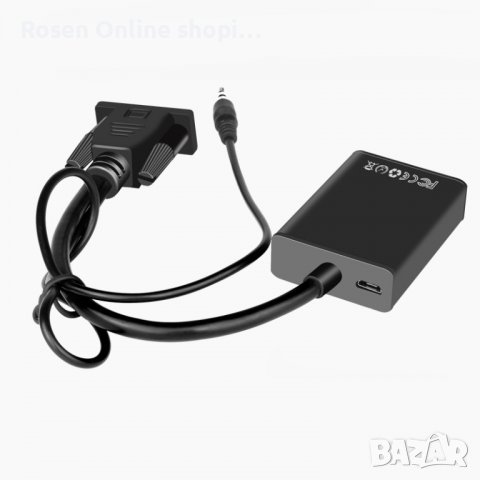 VGA към HDMI 1080P HD Audio TV AV HDTV видео кабел конвертор адаптер, снимка 7 - Кабели и адаптери - 36780222