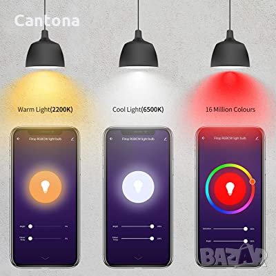 10W, 900LM Smart Wi-Fi RGB LED Light Bulb, 2200-6500К, Alexa, Google Home, снимка 3 - Крушки - 33733460