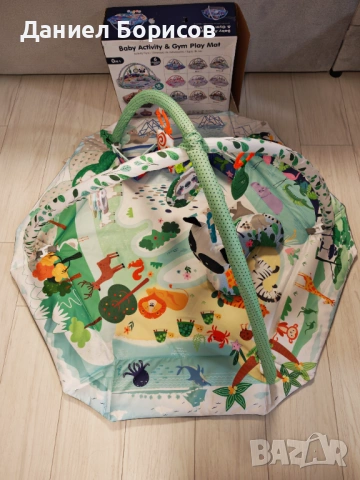 Активна гимнастика 3 в 1 с басейн за топки - 110х115см, 0+ месеца