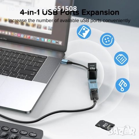 OTG hub, снимка 2 - USB Flash памети - 40796371