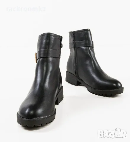 Елегантни дамски боти със златиста катарама без връзки модел: OD8062 black, снимка 2 - Дамски боти - 47706641