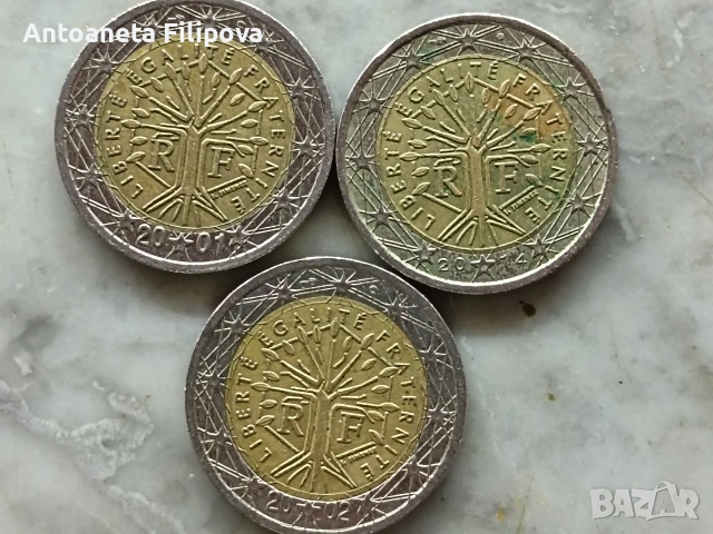 Френската монета от 2 евро, известна като „Дървото на живота“, , снимка 3 - Нумизматика и бонистика - 54059315