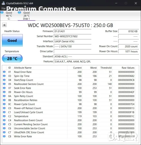 Хард дискове за лаптоп (2.5") - 1TB, 750GB, 500GB, 320GB, 250GB (Тествани), снимка 6 - Твърди дискове - 55946856