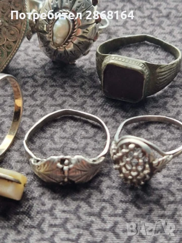 Много стари сребърни пръстени, снимка 4 - Антикварни и старинни предмети - 50613431